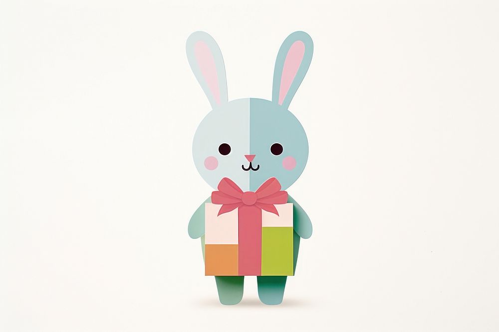 Rabbit holding a gift box toy anthropomorphic representation. AI generated Image by rawpixel.
