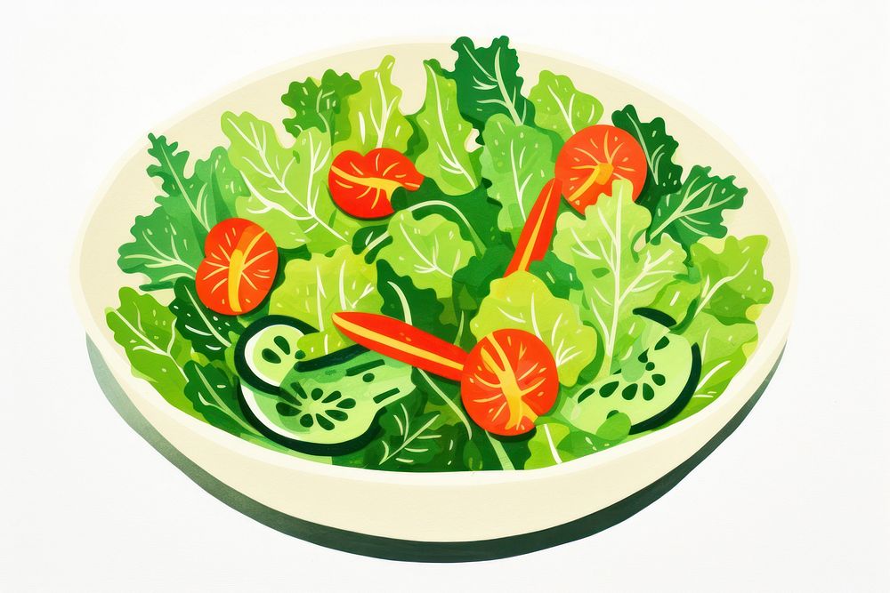 Salad vegetable plate plant. AI generated Image by rawpixel.