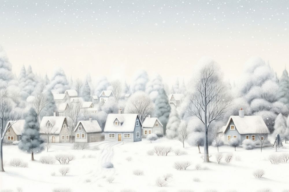 Cozy village winter christmas architecture landscape building. AI generated Image by rawpixel.
