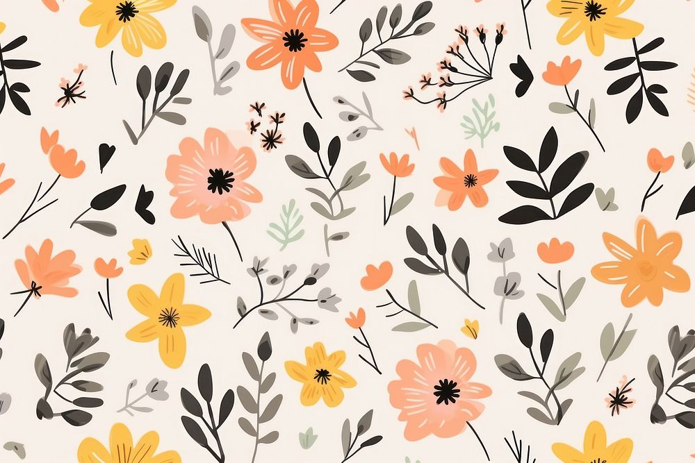 Daily flower pattern backgrounds plant. AI generated Image by rawpixel.