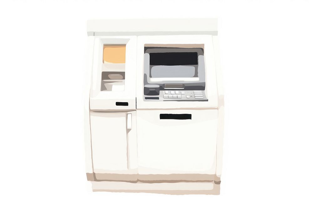 Atm machine white background photocopier. AI generated Image by rawpixel.