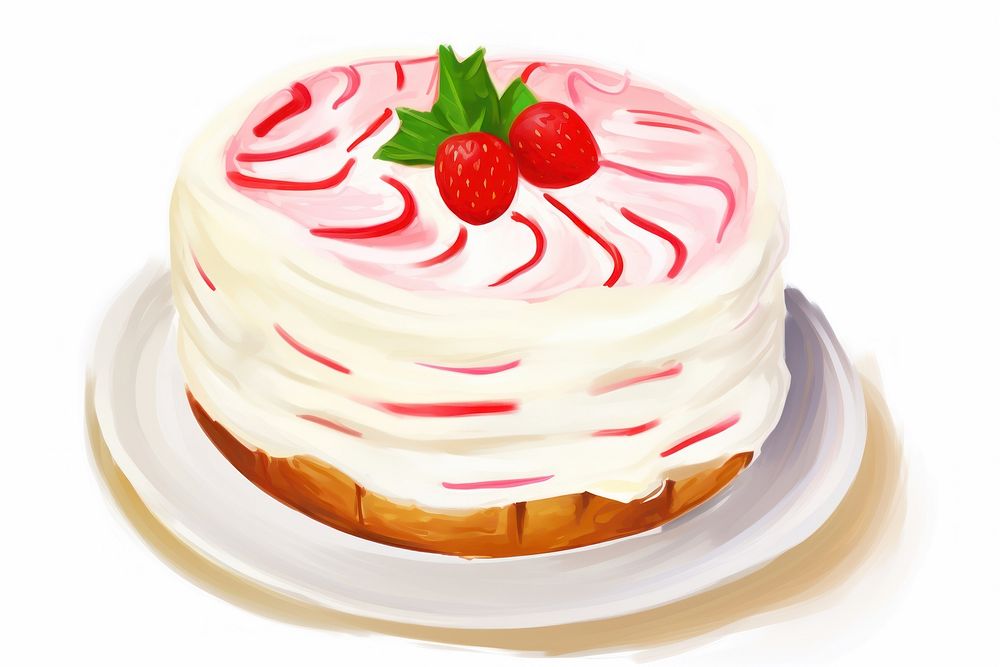 Strawberry cake. AI generated Image by rawpixel.