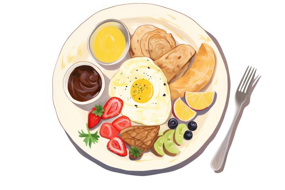 Breakfast brunch bread plate. AI generated Image by rawpixel.