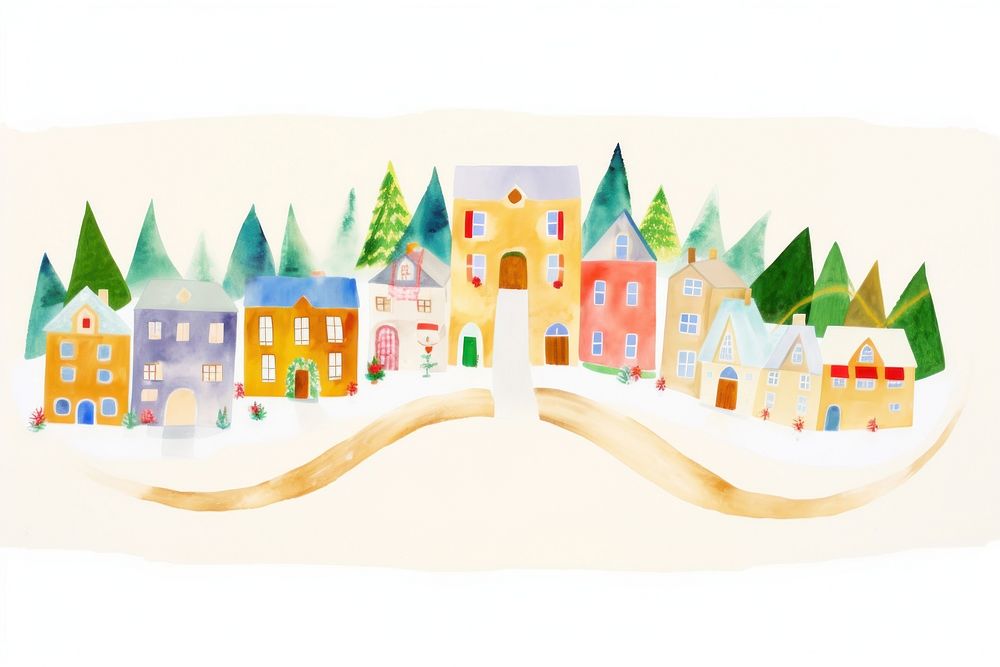 Drawing architecture neighborhood celebration. AI generated Image by rawpixel.