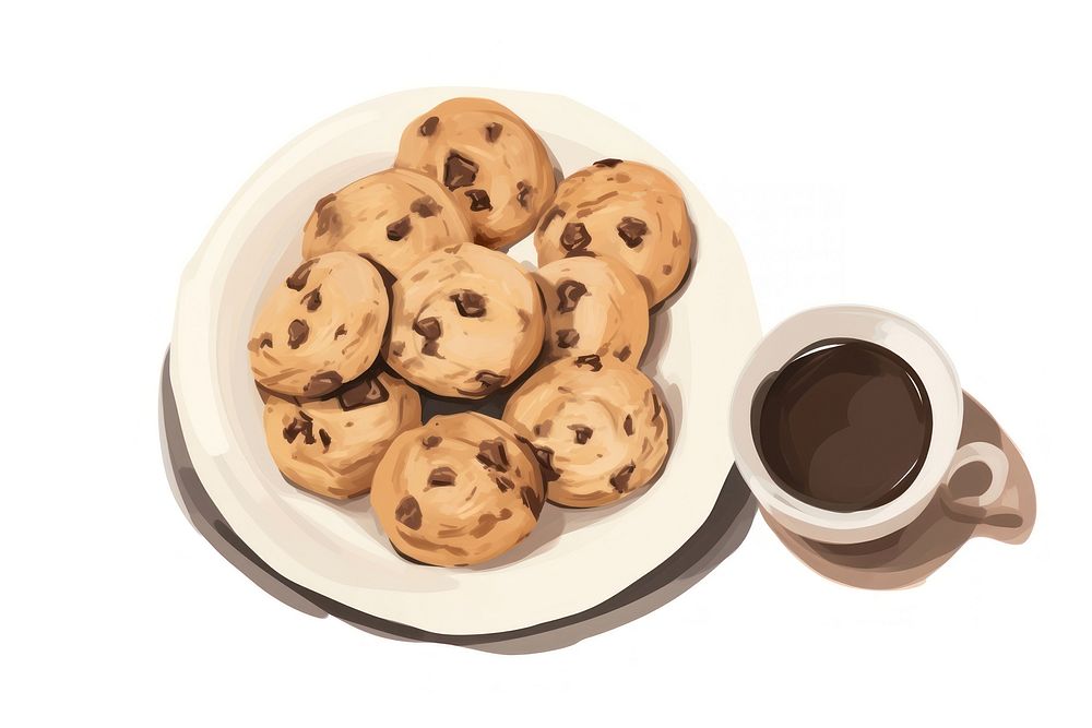 Cookie plate mug chocolate. AI generated Image by rawpixel.