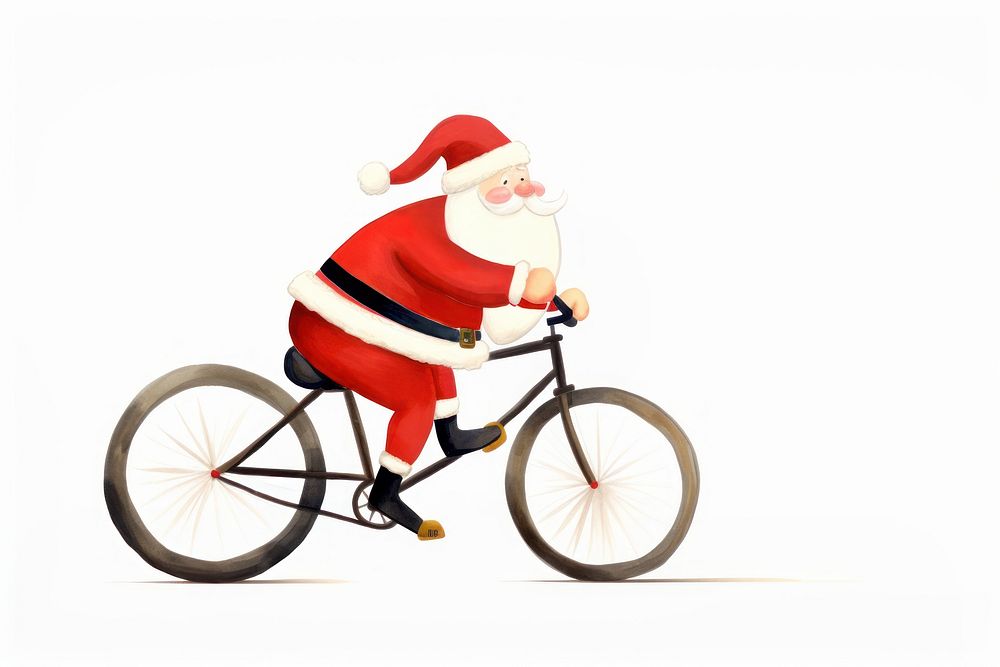 Santa rides a bicycle vehicle cycling sports. AI generated Image by rawpixel.