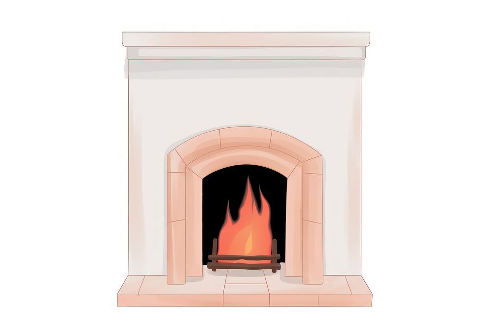Fireplace hearth white background architecture. AI generated Image by rawpixel.