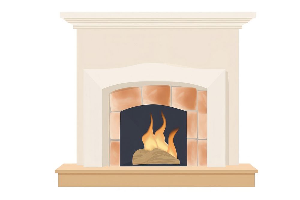 Fireplace hearth white background architecture. | Free Photo