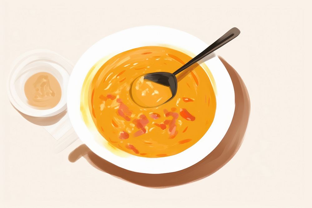Indian curry food spoon soup. AI generated Image by rawpixel.