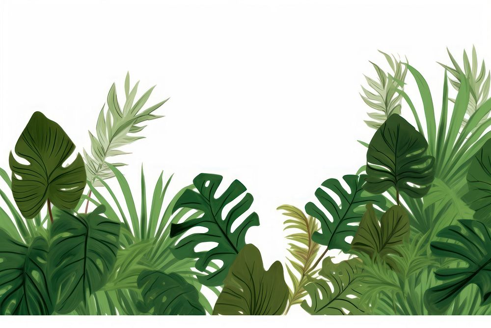 Jungle monstera border background. AI generated Image by rawpixel.