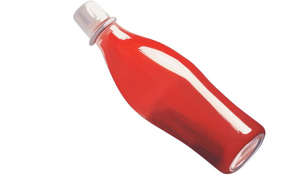 Ketchup bottle white background refreshment container. AI generated Image by rawpixel.