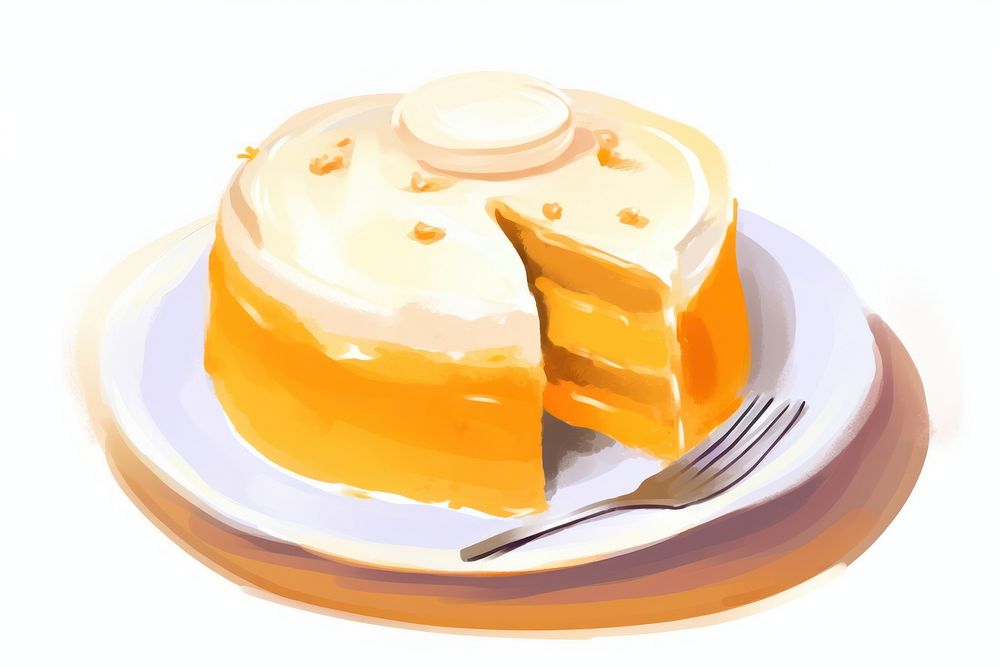 Pumpkin cake dessert plate food. AI generated Image by rawpixel.