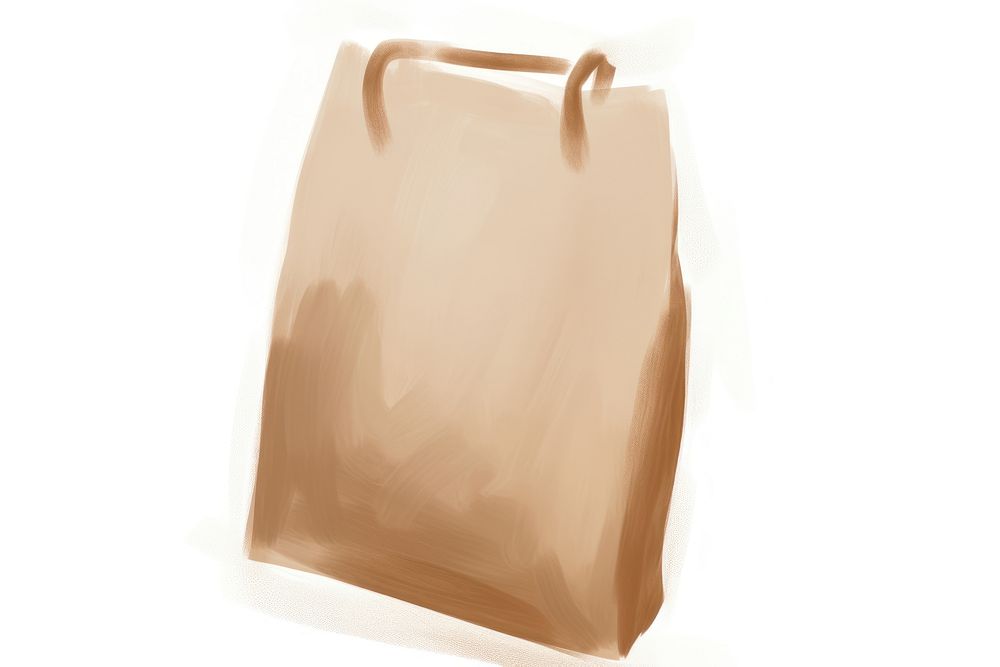 Paper bag handbag white background accessories. AI generated Image by rawpixel.