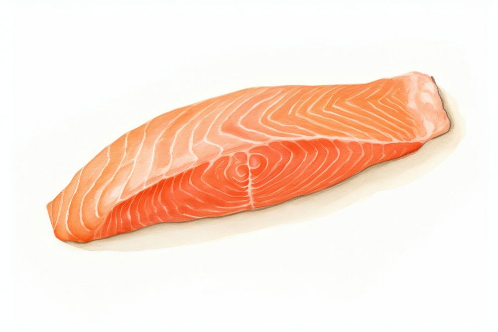 Salmon sushi seafood meat white background. AI generated Image by rawpixel.