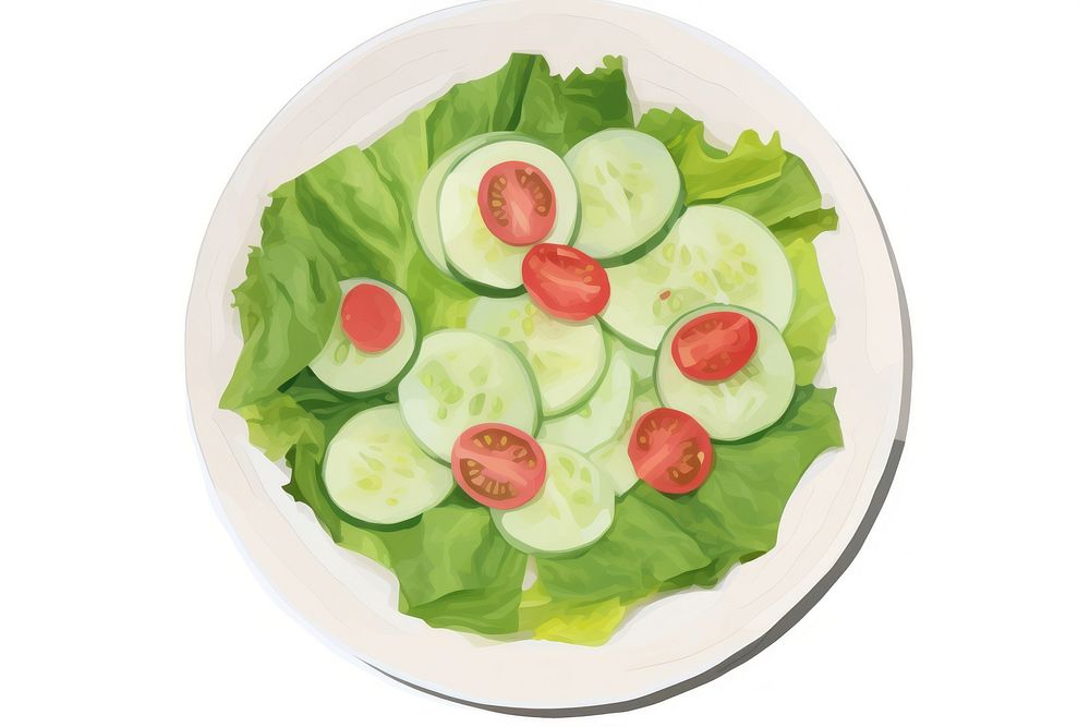 Salad vegetable cucumber plate. AI generated Image by rawpixel.