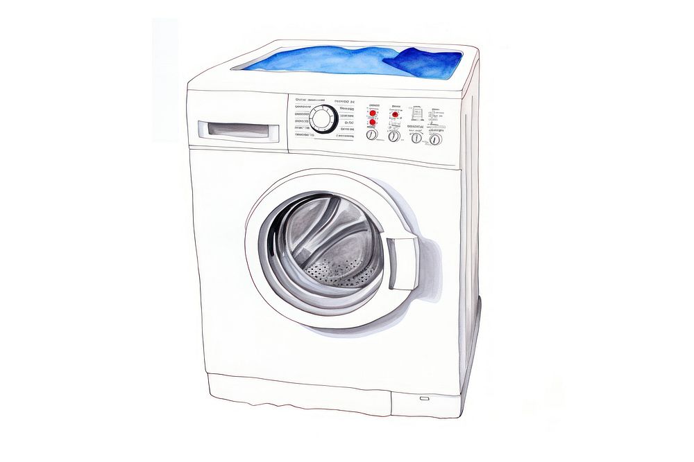 Washing machine appliance dryer white background. AI generated Image by rawpixel.