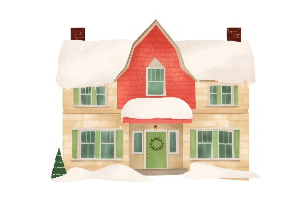 Christmas house architecture building cottage. AI generated Image by rawpixel.