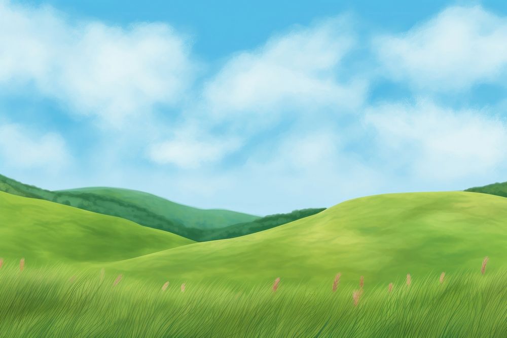 Meadow hill backgrounds grassland landscape. AI generated Image by rawpixel.