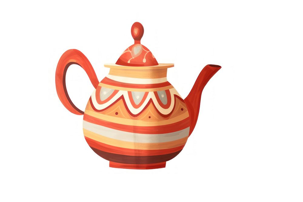 Teapot red white background refreshment. AI generated Image by rawpixel.