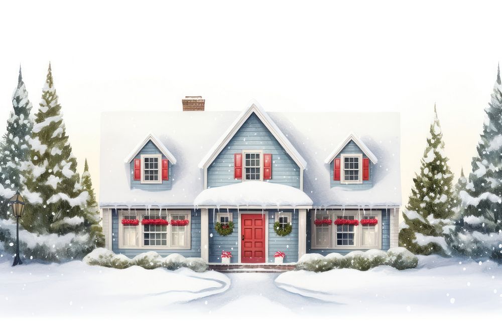 Christmas house architecture building. AI generated Image by rawpixel.