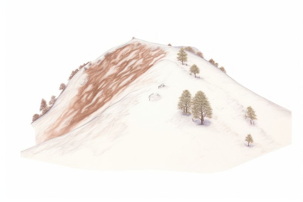 Snow hill drawing mountain outdoors. AI generated Image by rawpixel.