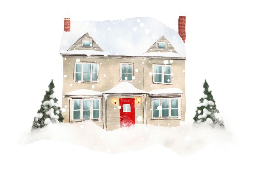 House snow architecture christmas. AI generated Image by rawpixel.