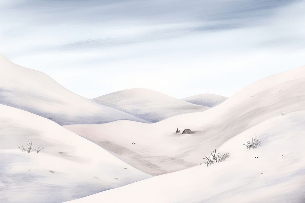 Snow landscape outdoors drawing nature. AI generated Image by rawpixel.