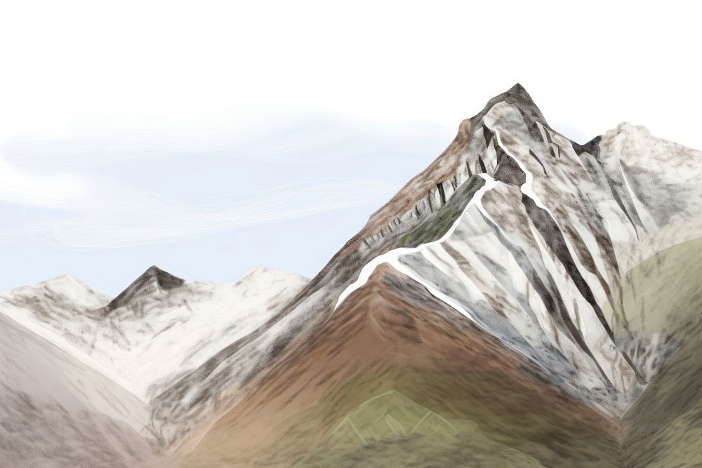 Landscape mountain outdoors drawing. AI generated Image by rawpixel.