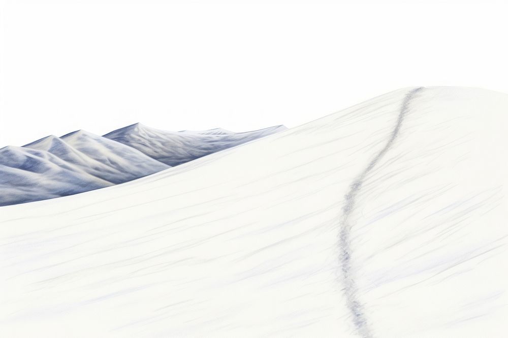 Snow hill drawing mountain outdoors. AI generated Image by rawpixel.