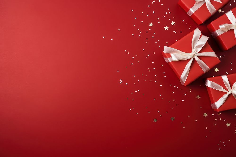 Christmas compositiongifts backgrounds red red background. AI generated Image by rawpixel.