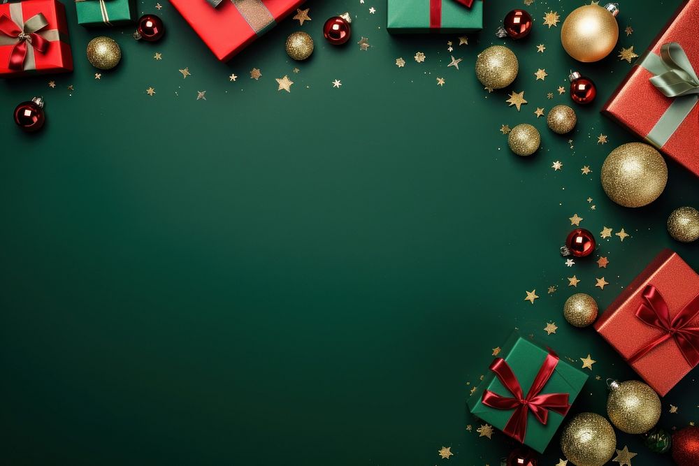 Christmas backgrounds green gift. AI generated Image by rawpixel.