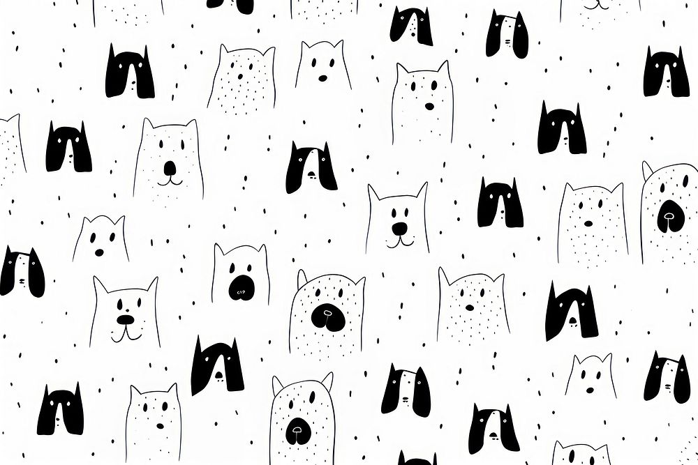 Dog pattern backgrounds drawing. AI generated Image by rawpixel.