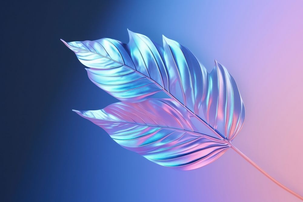 Holographic leaf graphics pattern nature. AI generated Image by rawpixel.