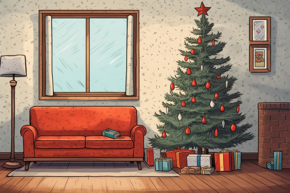 Christmas furniture plant tree. AI generated Image by rawpixel.