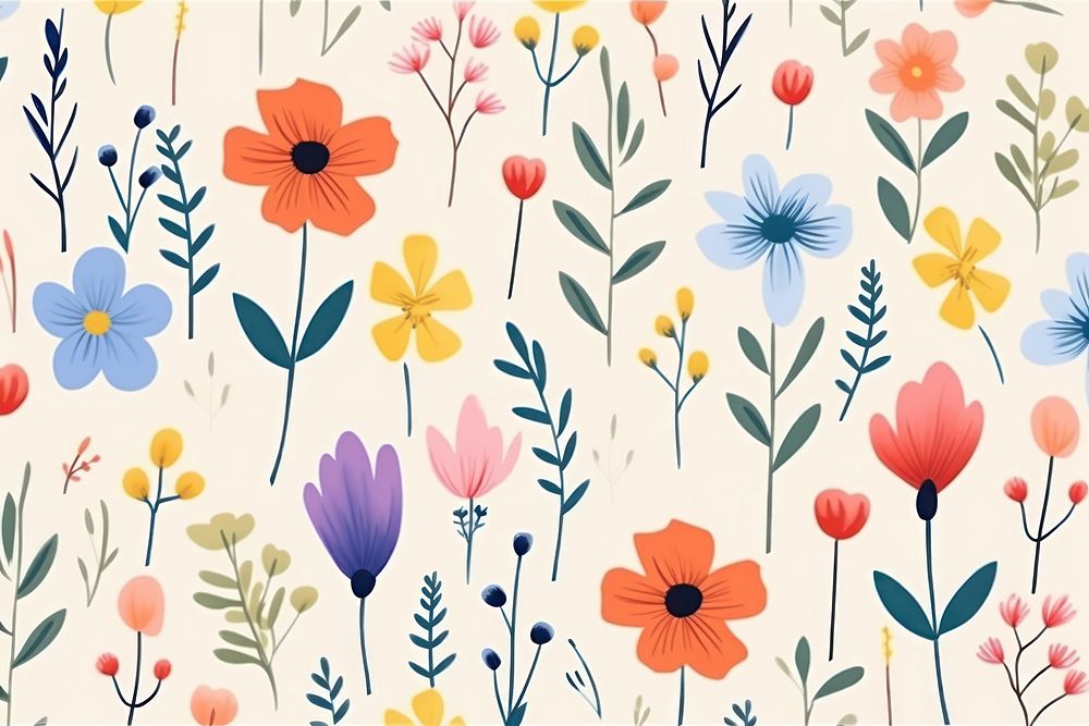 Flower pattern backgrounds plant. AI generated Image by rawpixel.