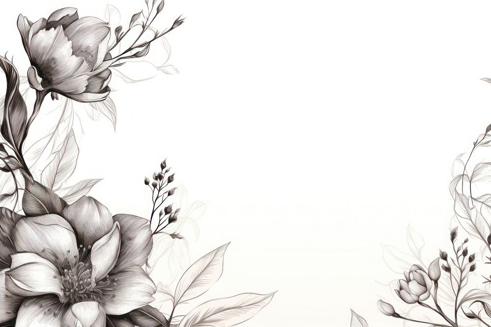 Backgrounds pattern drawing flower. AI generated Image by rawpixel.