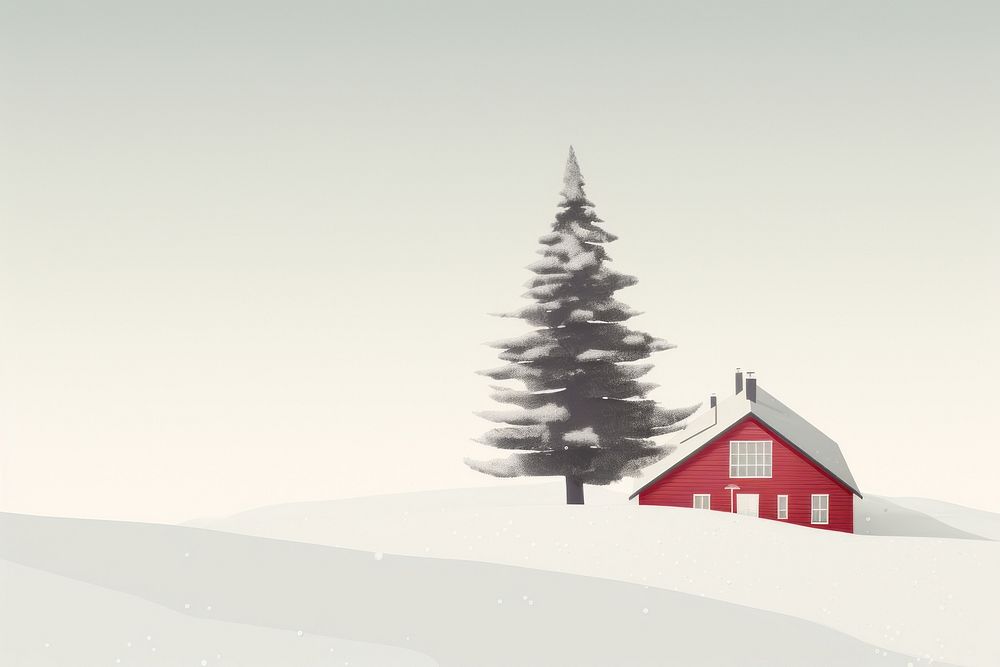 Landscape tree architecture christmas. AI generated Image by rawpixel.