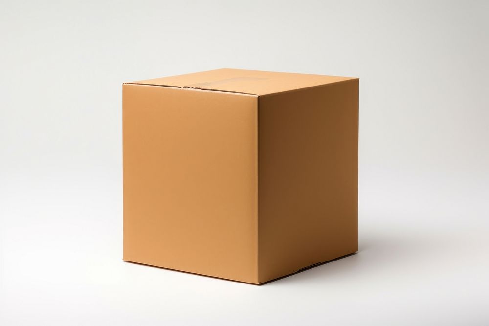 Cardboard box carton brown white background simplicity container. AI generated Image by rawpixel.