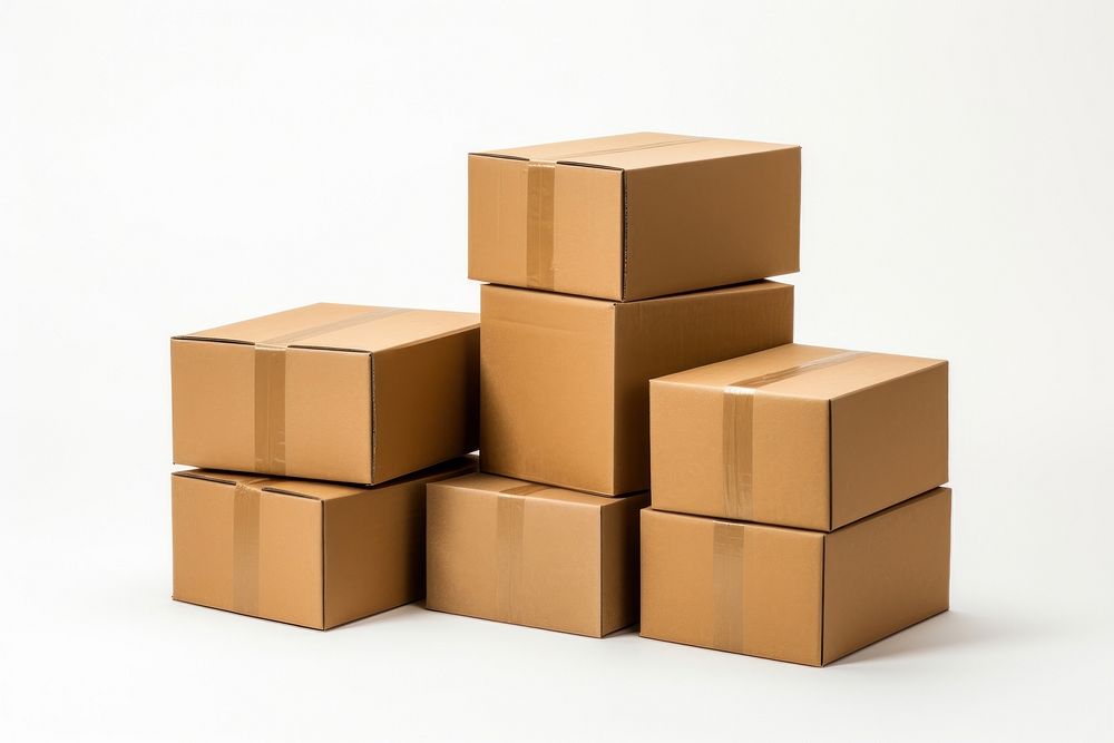 Cardboard boxs carton white background delivering. AI generated Image by rawpixel.