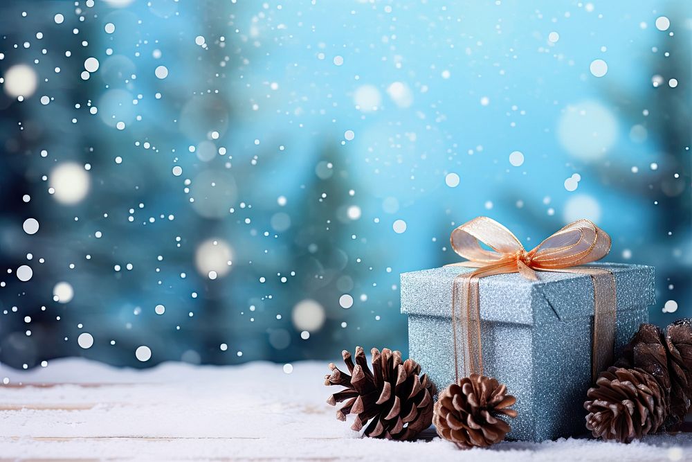 Christmas gift snow outdoors. AI generated Image by rawpixel.
