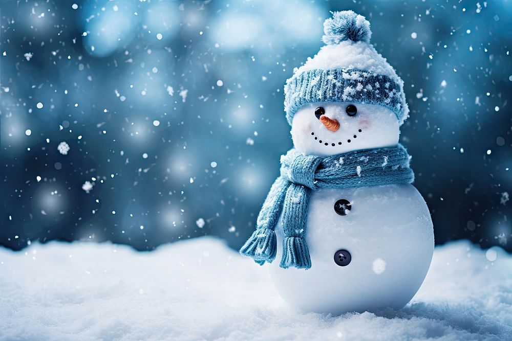 Snow man winter christmas outdoors. AI generated Image by rawpixel.
