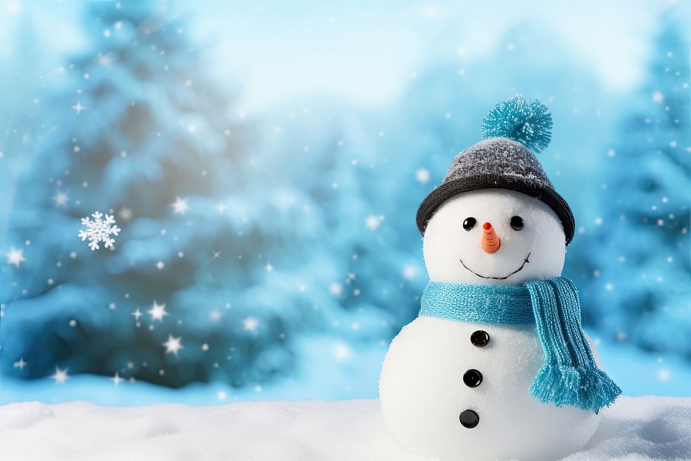 Snow man winter christmas outdoors. AI generated Image by rawpixel.