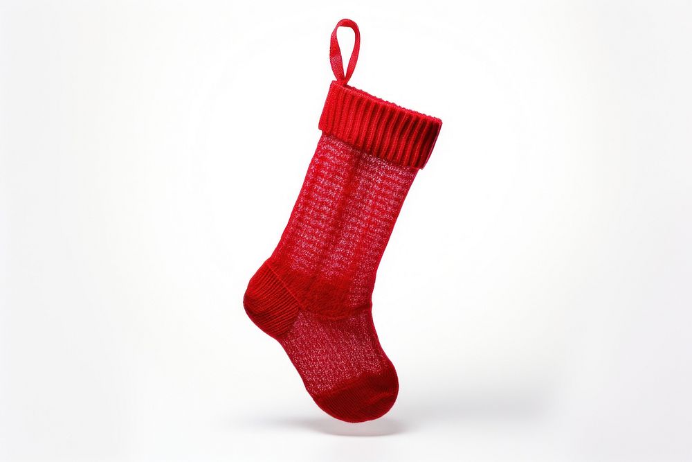 Sock hanging christmas white background pantyhose. AI generated Image by rawpixel.
