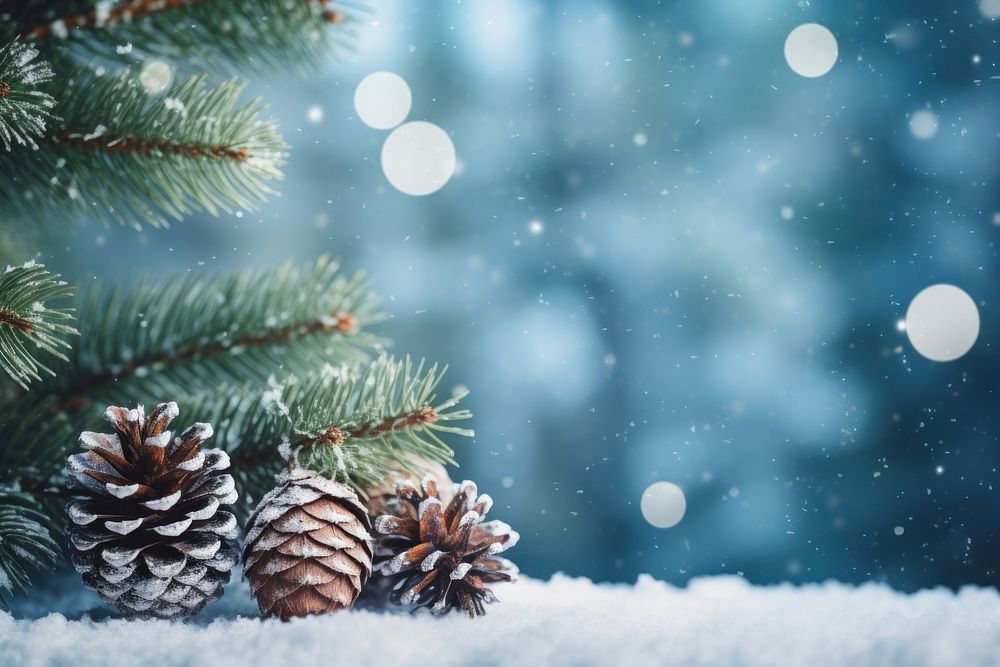 Snow pine fir backgrounds. AI generated Image by rawpixel.