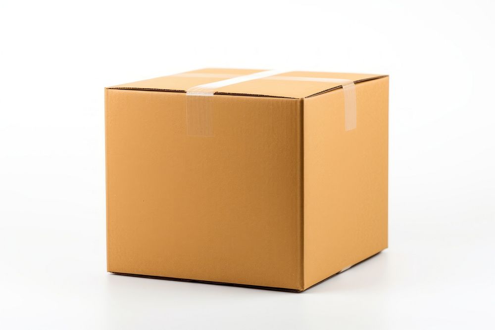 Brown cardboard box carton white background delivering. AI generated Image by rawpixel.