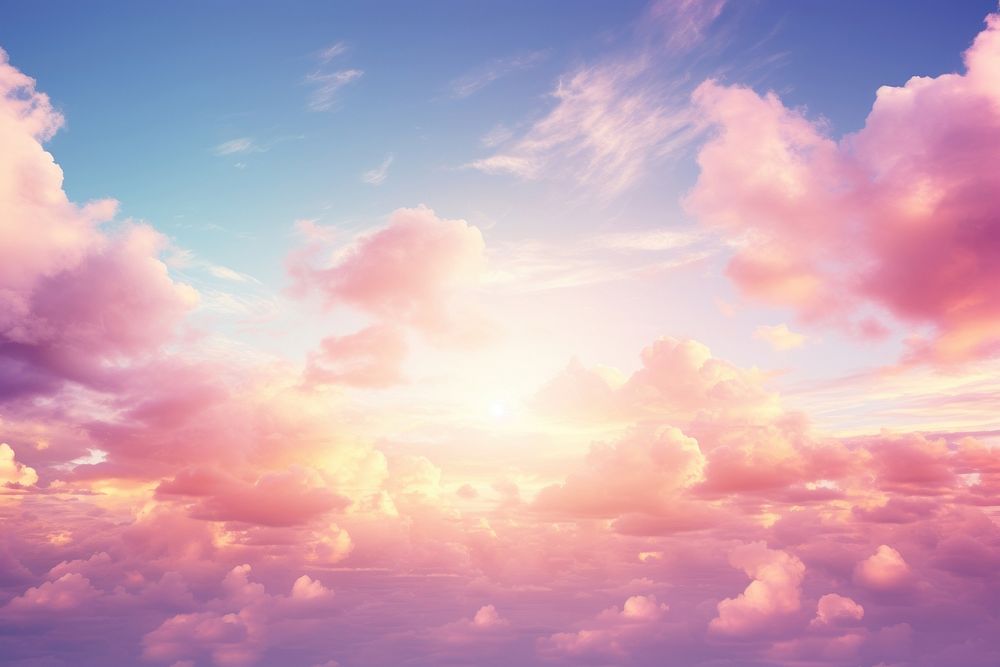 Dreamy Romantic Sky sky backgrounds sunlight. AI generated Image by rawpixel.