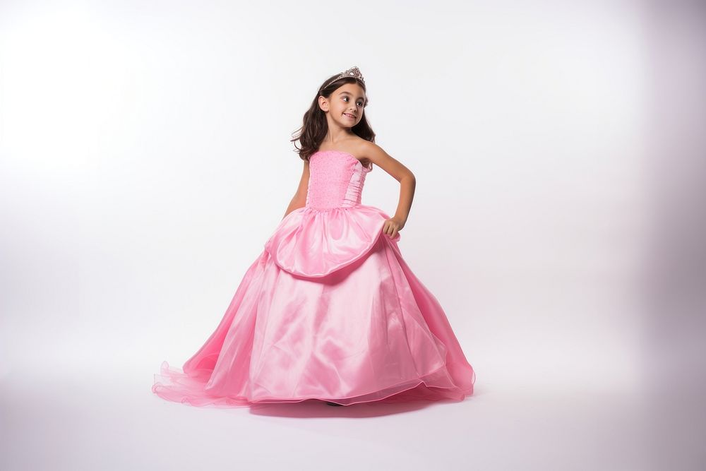 Girl wearing a pink princess dress fashion wedding gown. AI generated Image by rawpixel.