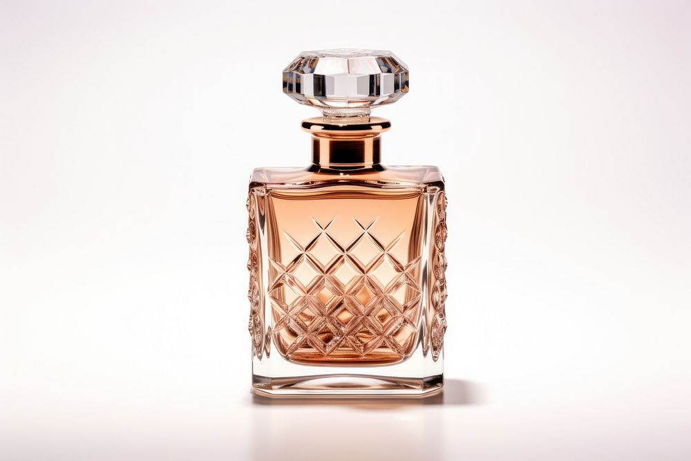 Perfume bottle glass cosmetics white background drinkware. AI generated Image by rawpixel.
