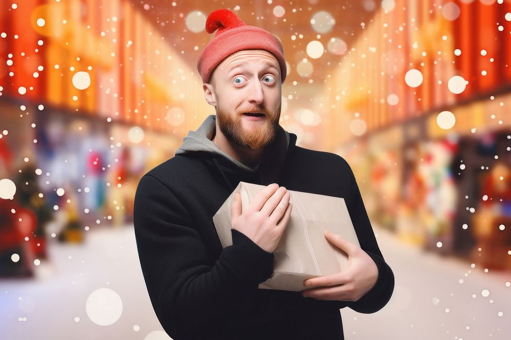 Man shopping christmas adult architecture illuminated. AI generated Image by rawpixel.