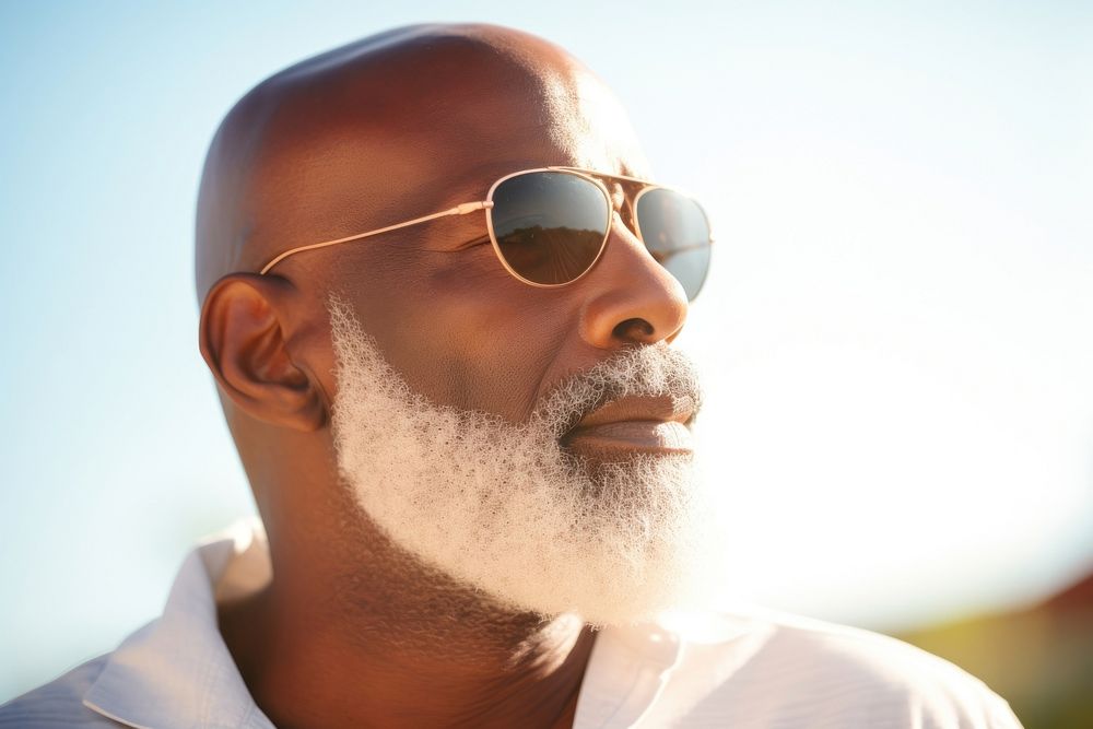 African american senior man portrait beard sunglasses. AI generated Image by rawpixel.
